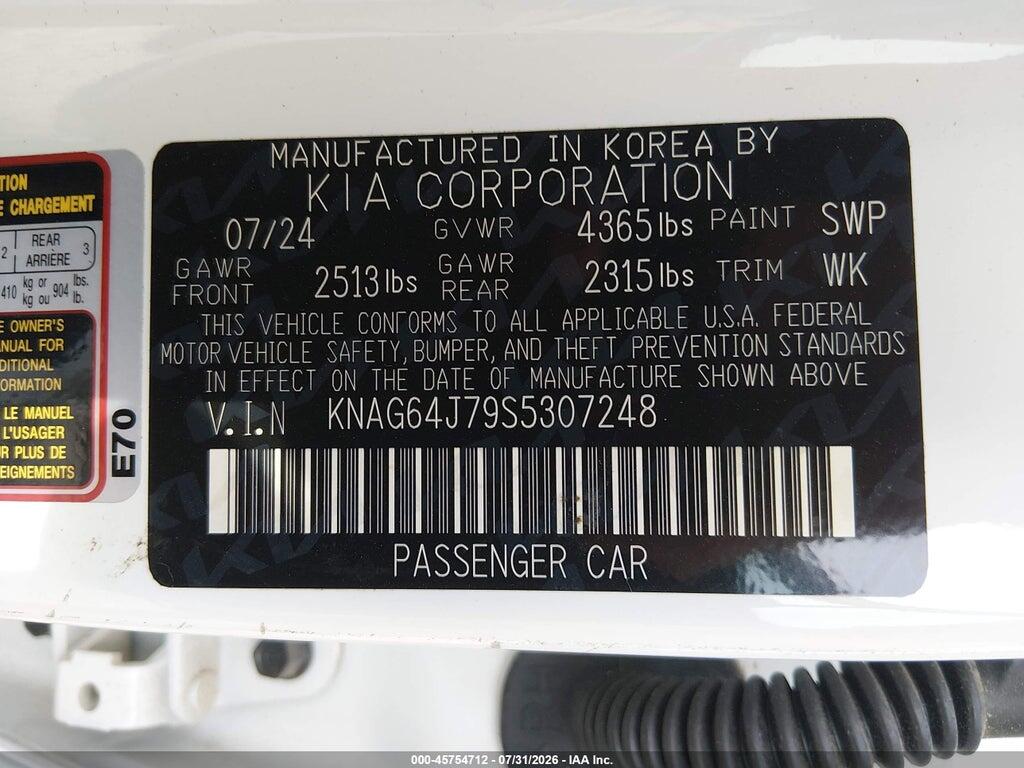 KNAG64J79S5307248 2025 KIA K5 photo no. 9