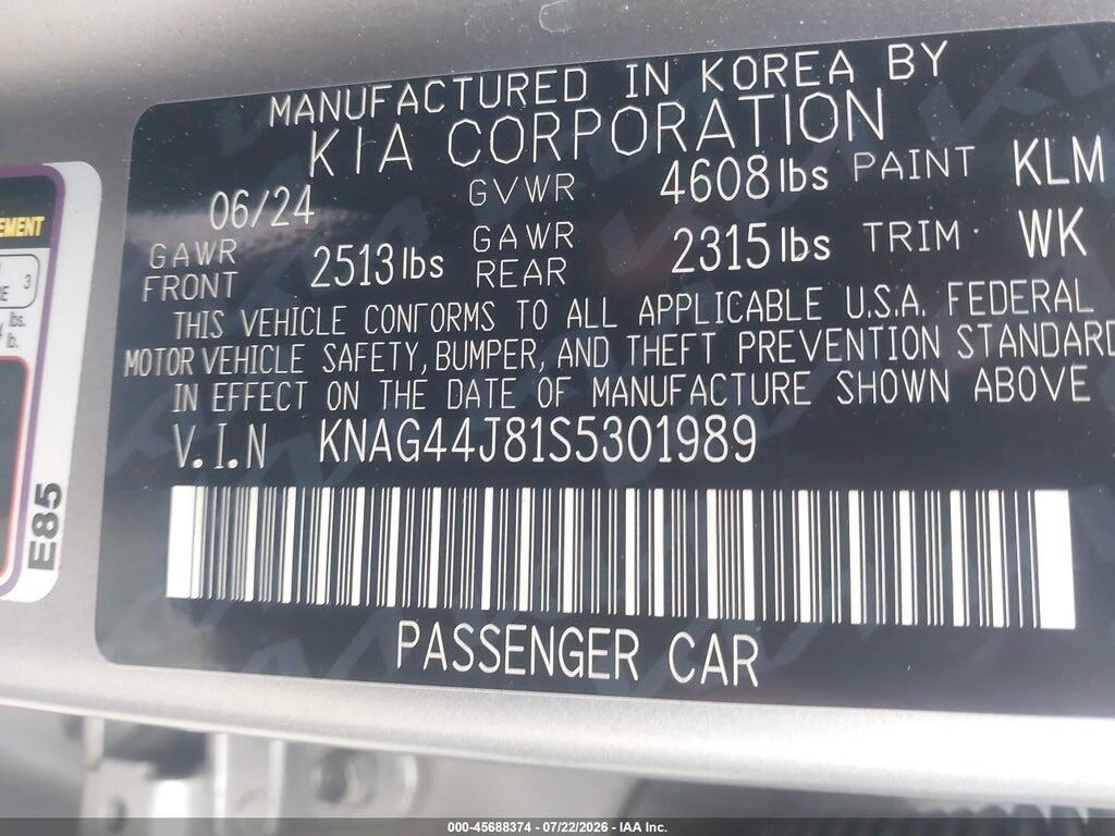 KNAG44J81S5301989 2025 KIA K5 photo no. 9