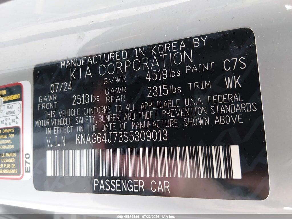 KNAG64J73S5309013 2025 KIA K5 photo no. 9