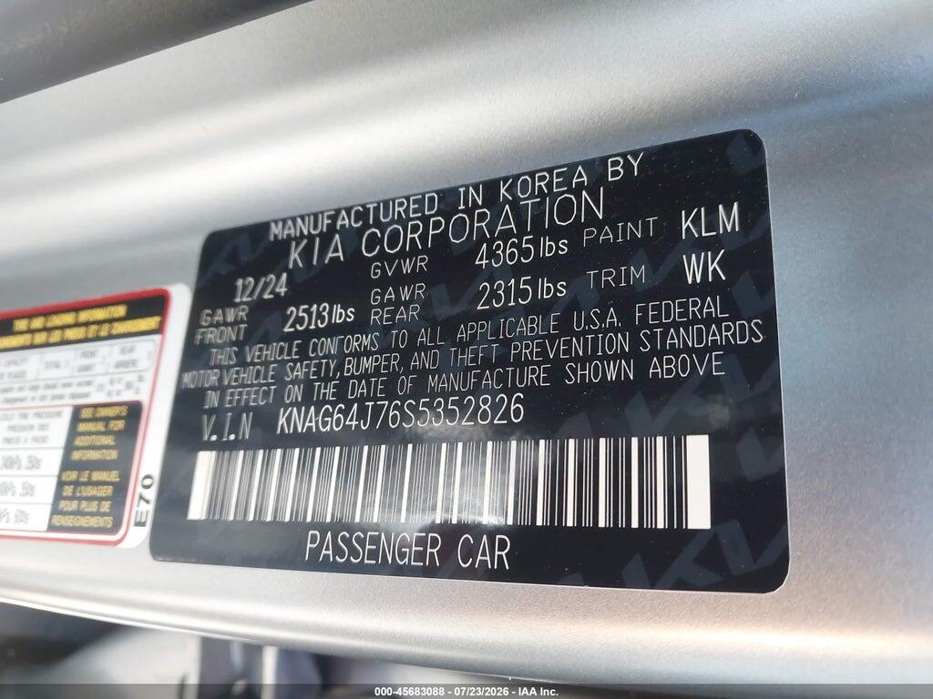 KNAG64J76S5352826 2025 KIA K5 photo no. 9