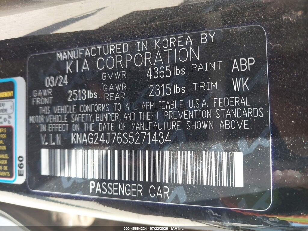 KNAG24J76S5271434 2025 KIA K5 photo no. 9