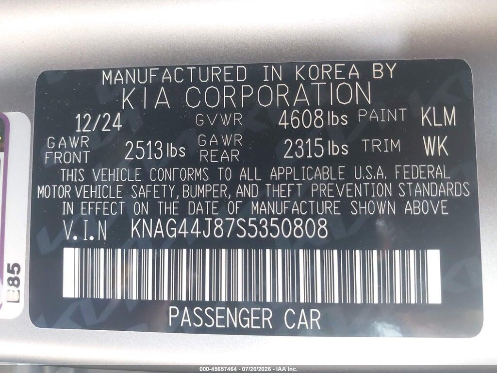 KNAG44J87S5350808 2025 KIA K5 photo no. 9