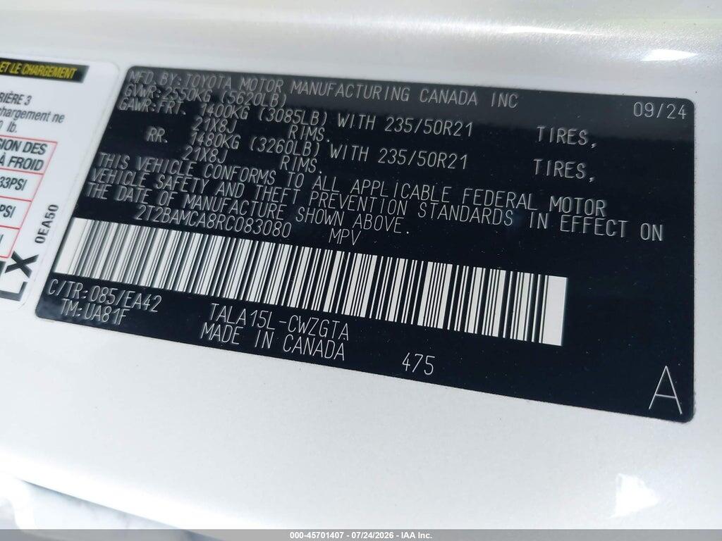 2T2BAMCA8RC083080 2024 LEXUS RX 350 photo no. 9