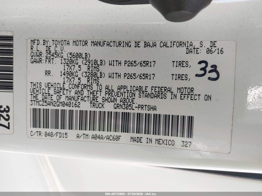 3TMCZ5AN2GM040162 2016 TOYOTA TACOMA photo no. 9