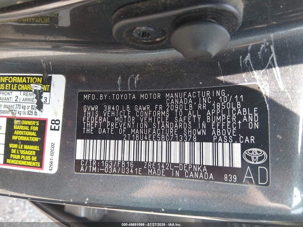 2T1BU4EE5BC713378 2011 TOYOTA COROLLA photo no. 9