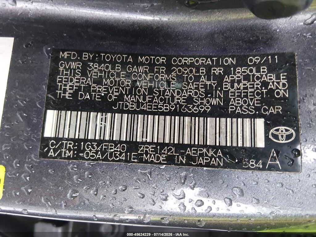 JTDBU4EE5B9163699 2011 TOYOTA COROLLA photo no. 9