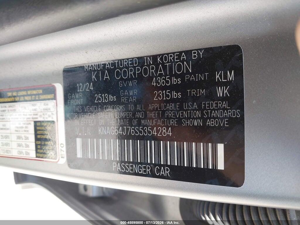 KNAG64J76S5354284 2025 KIA K5 photo no. 9