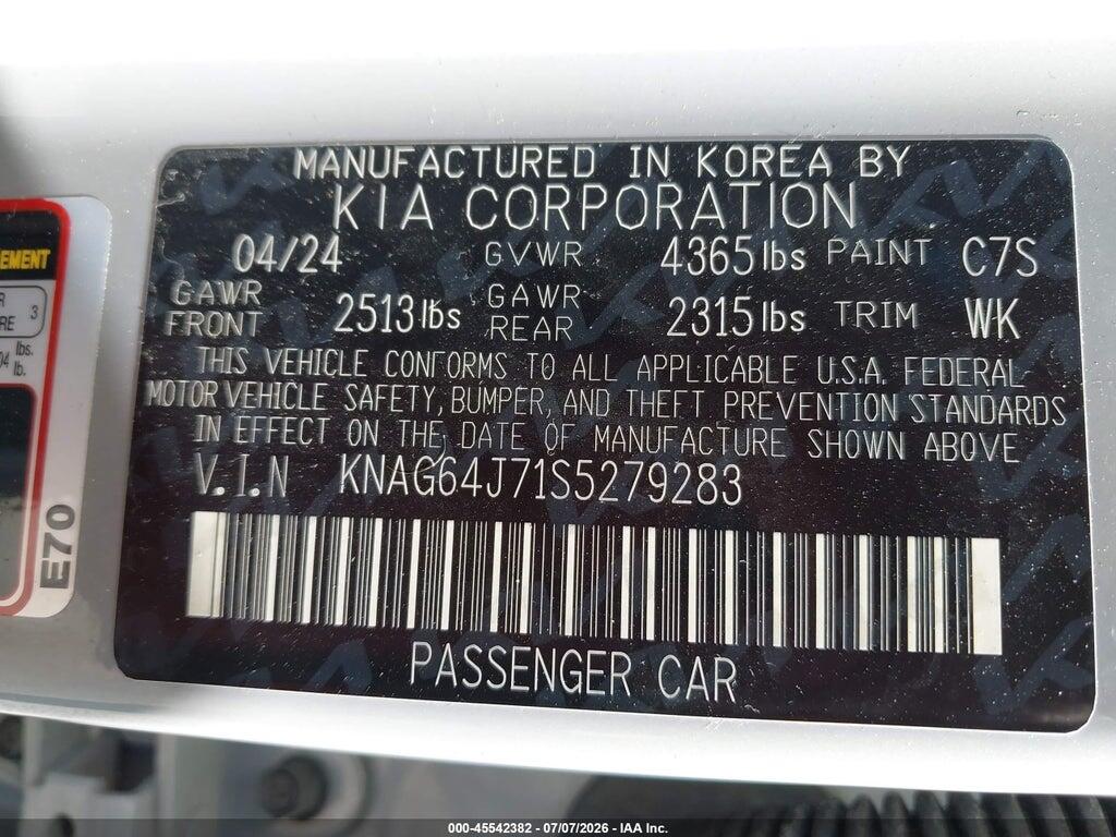 KNAG64J71S5279283 2025 KIA K5 photo no. 9