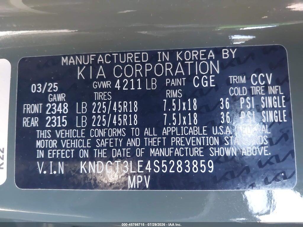 KNDCT3LE4S5283859 2025 KIA NIRO photo no. 9