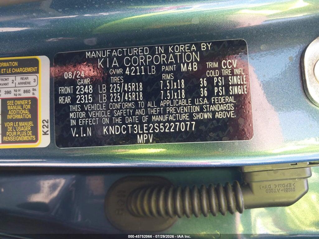 KNDCT3LE2S5227077 2025 KIA NIRO photo no. 9