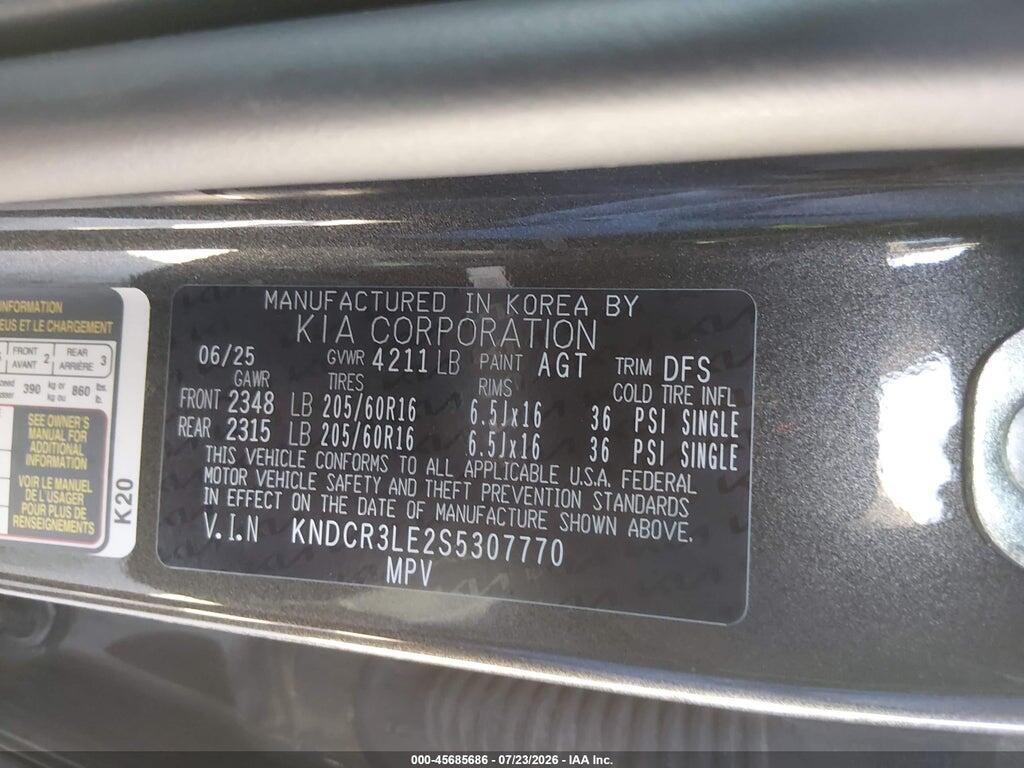 KNDCR3LE2S5307770 2025 KIA NIRO photo no. 9