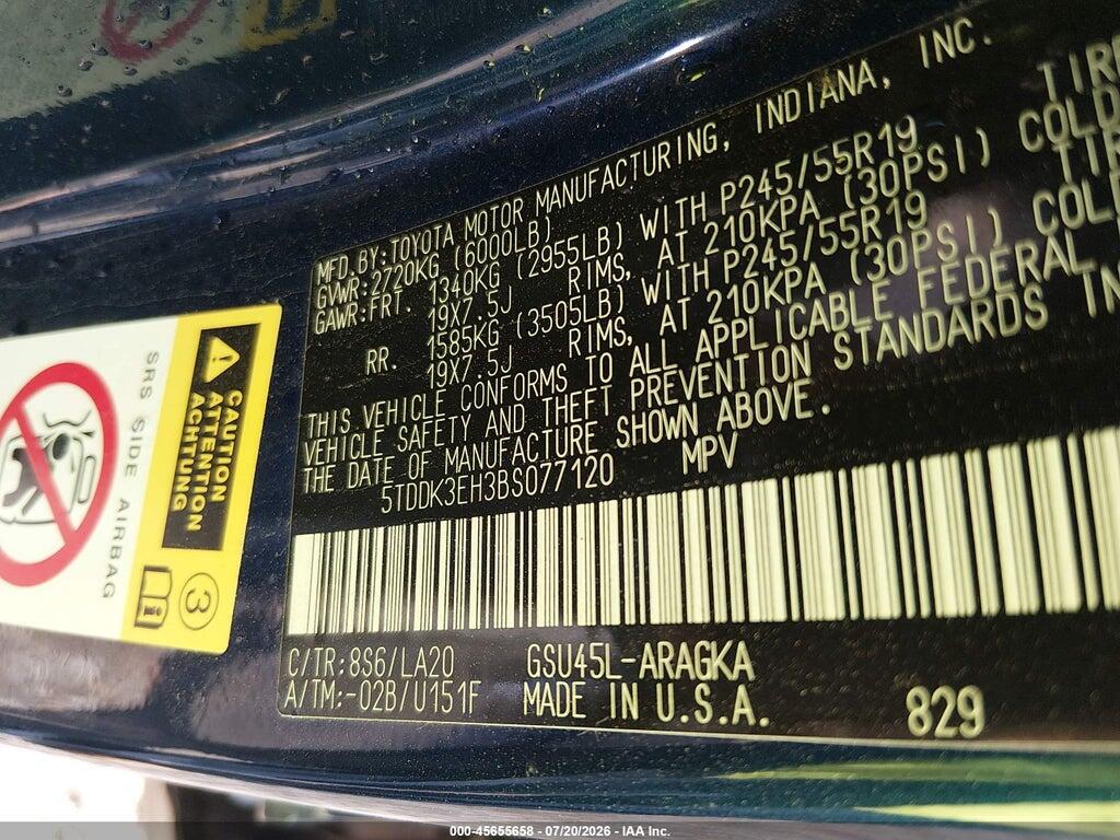 5TDDK3EH3BS077120 2011 TOYOTA HIGHLANDER photo no. 9