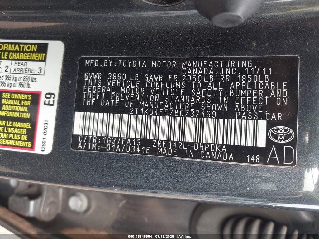 2T1KU4EE7BC737469 2011 TOYOTA MATRIX photo no. 9