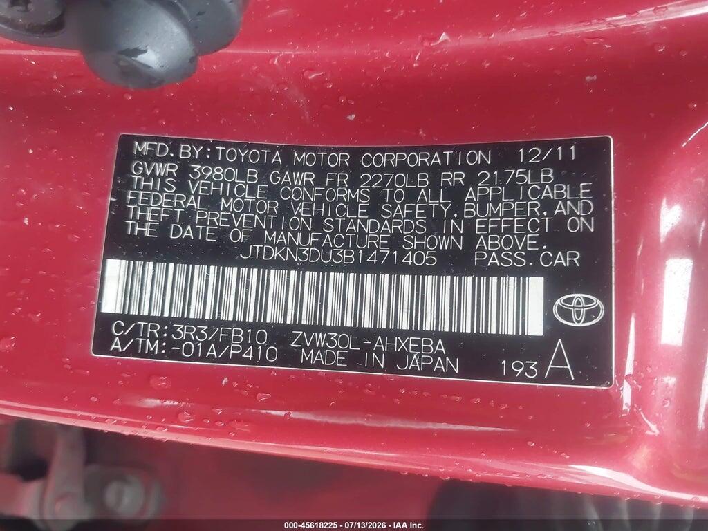 JTDKN3DU3B1471405 2011 TOYOTA PRIUS photo no. 9