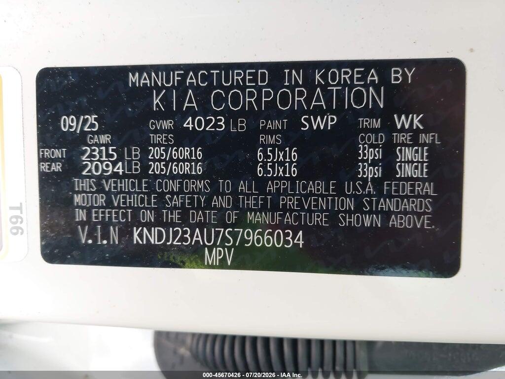 KNDJ23AU7S7966034 2025 KIA SOUL photo no. 9