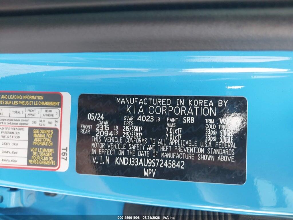 KNDJ33AU9S7245842 2025 KIA SOUL photo no. 9