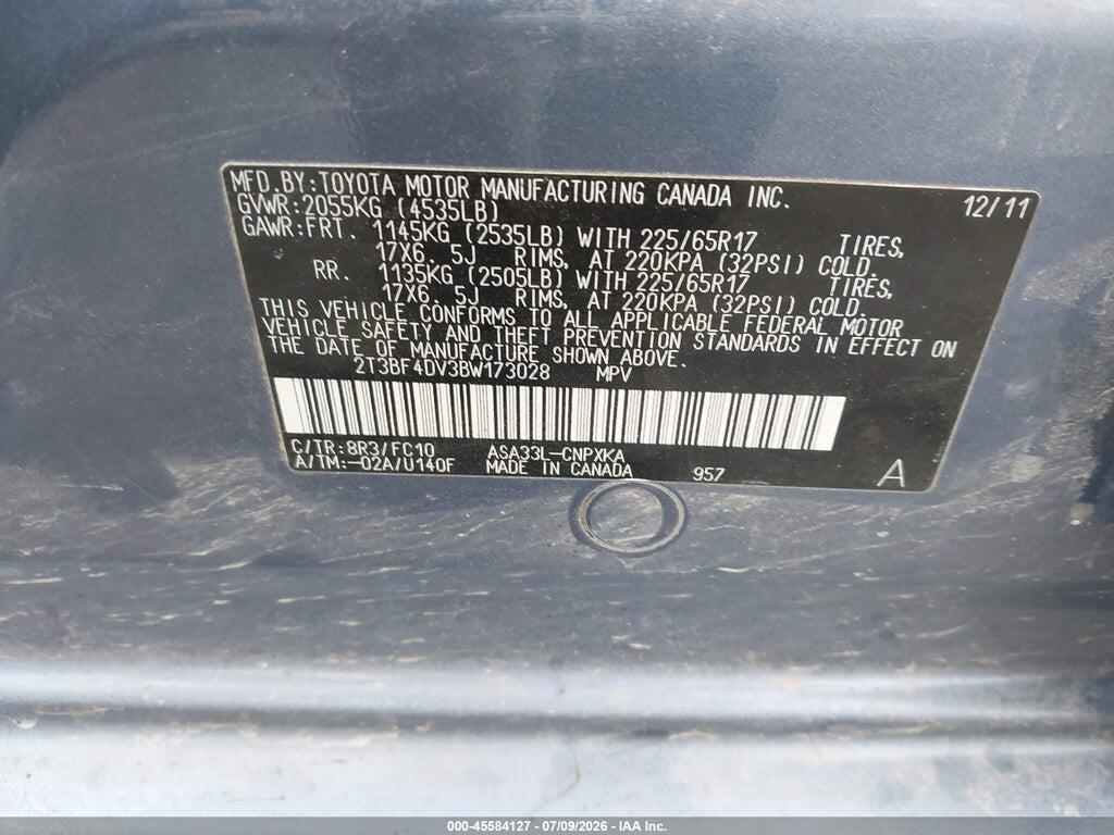 2T3BF4DV3BW173028 2011 TOYOTA RAV4 photo no. 9