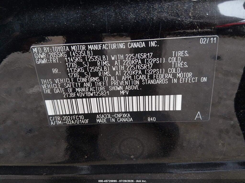 2T3BF4DV1BW125821 2011 TOYOTA RAV4 photo no. 9