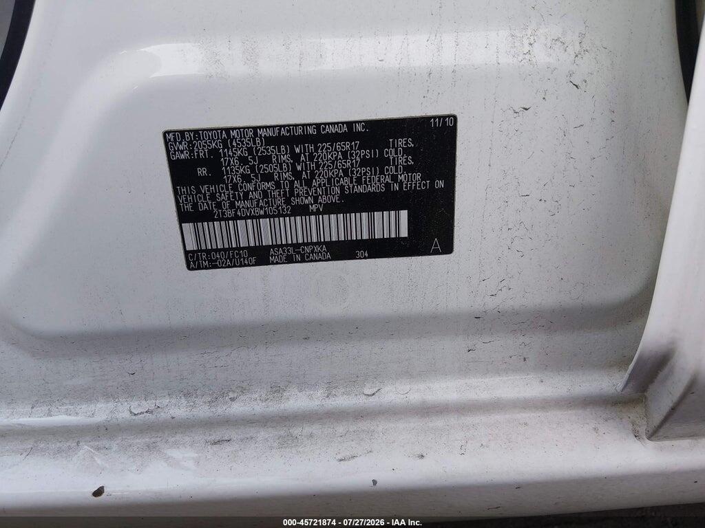 2T3BF4DVXBW105132 2011 TOYOTA RAV4 photo no. 9