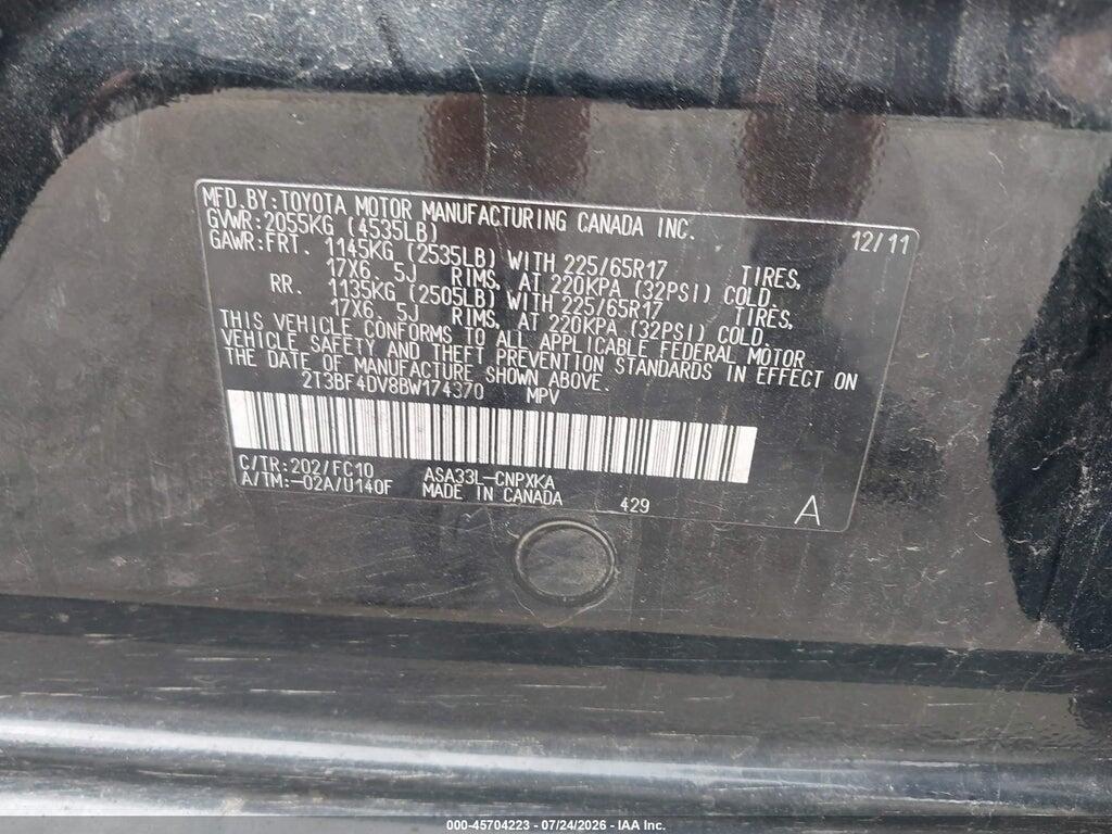 2T3BF4DV8BW174370 2011 TOYOTA RAV4 photo no. 9