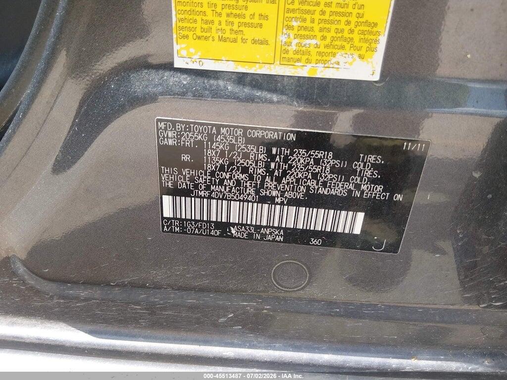 JTMRF4DV7B5049401 2011 TOYOTA RAV4 photo no. 9