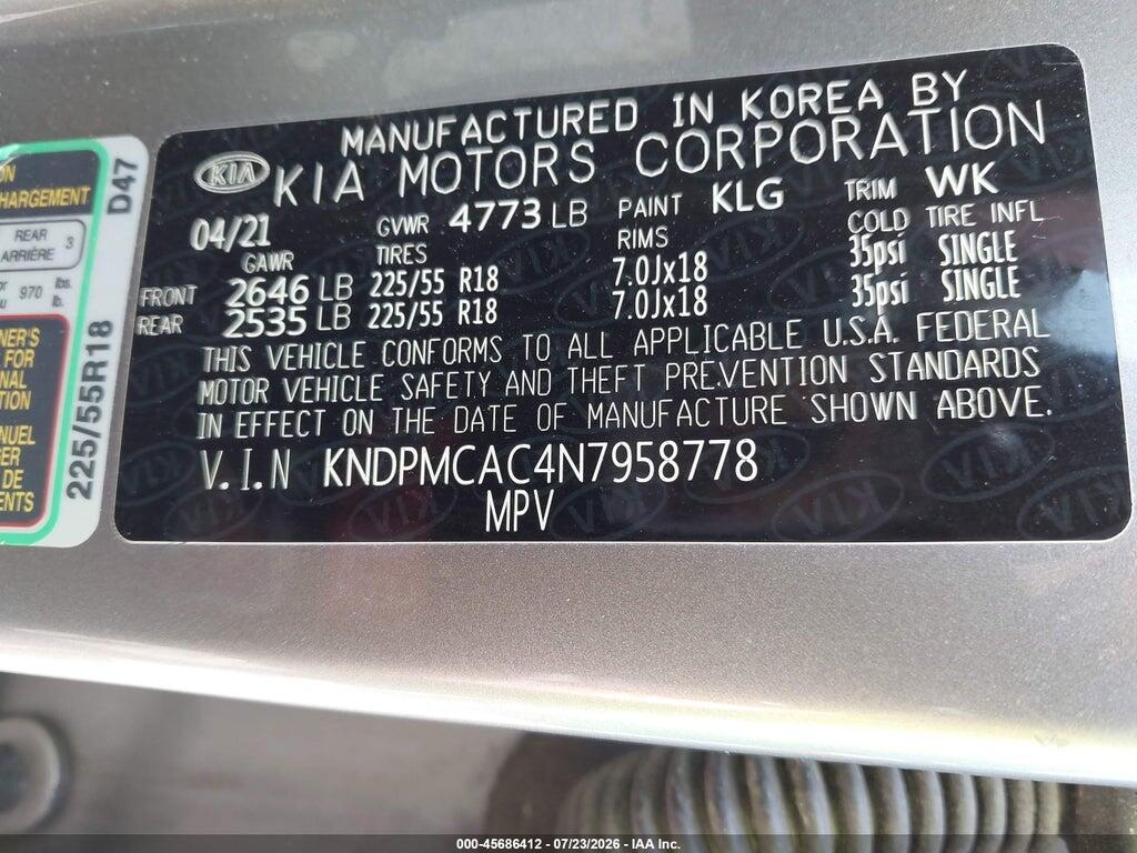 KNDPMCAC4N7958778 2022 KIA SPORTAGE photo no. 9