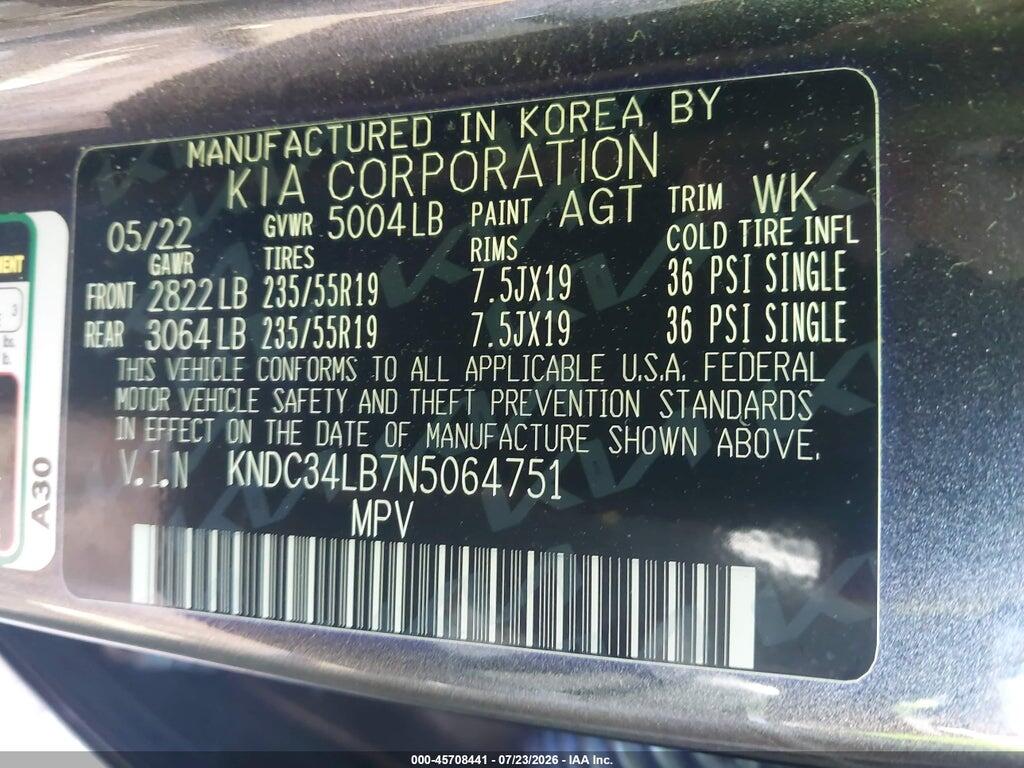 KNDC34LB7N5064751 2022 KIA EV6 photo no. 9