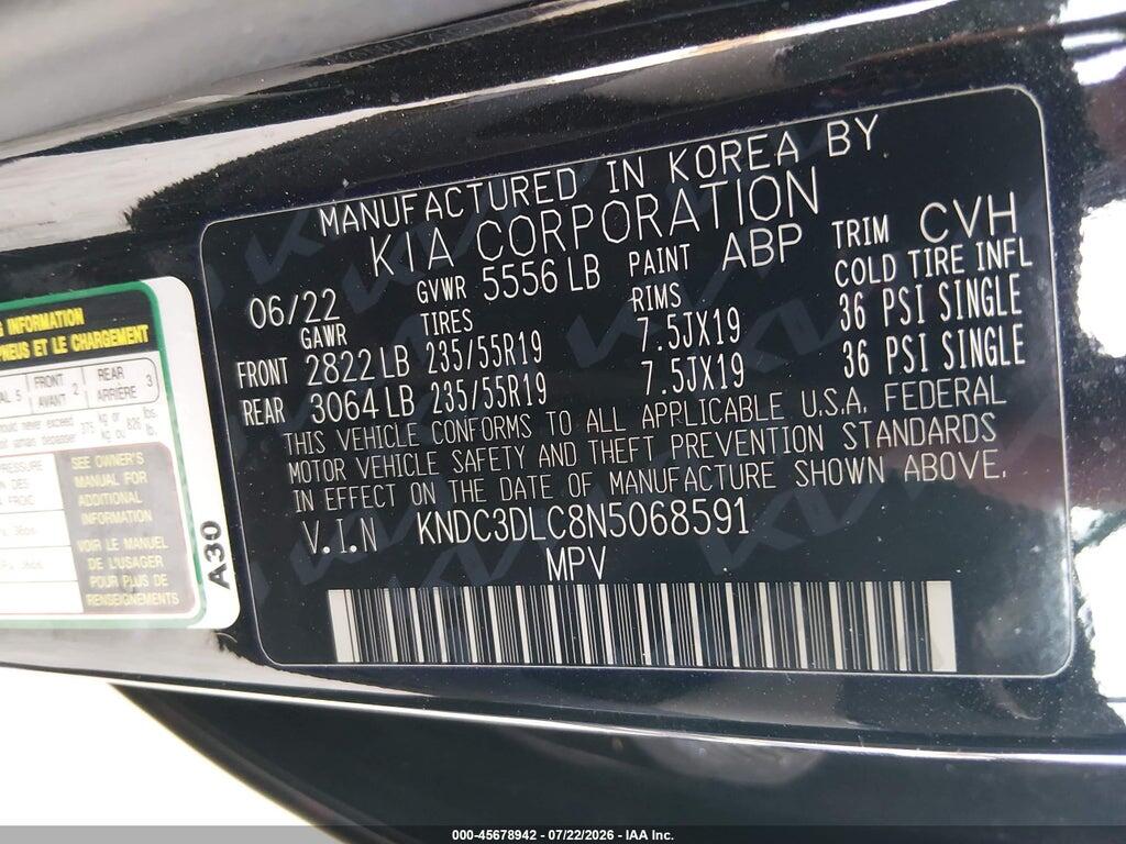 KNDC3DLC8N5068591 2022 KIA EV6 photo no. 9