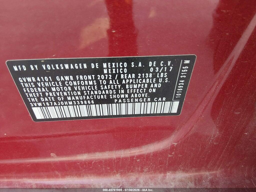 3VW167AJ0HM339866 2017 VOLKSWAGEN JETTA photo no. 9