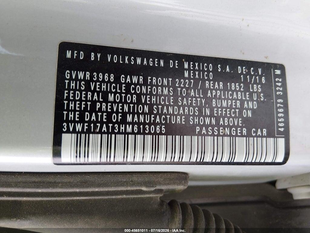 3VWF17AT3HM613065 2017 VOLKSWAGEN BEETLE photo no. 9