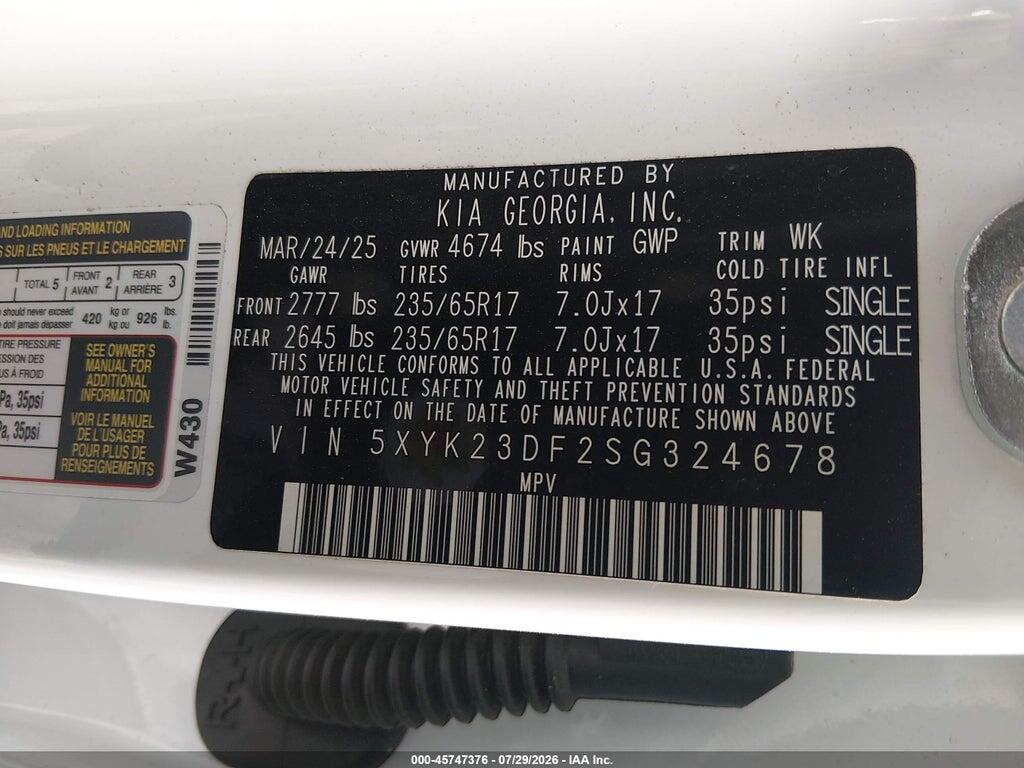 5XYK23DF2SG324678 2025 KIA SPORTAGE photo no. 9