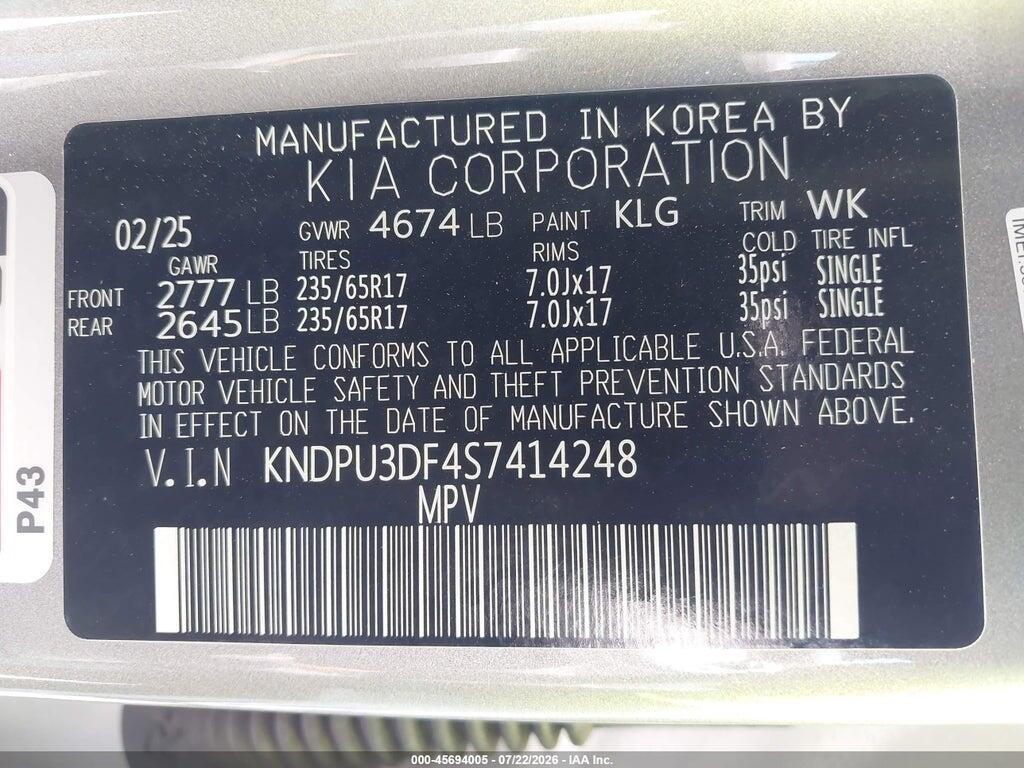 KNDPU3DF4S7414248 2025 KIA SPORTAGE photo no. 9