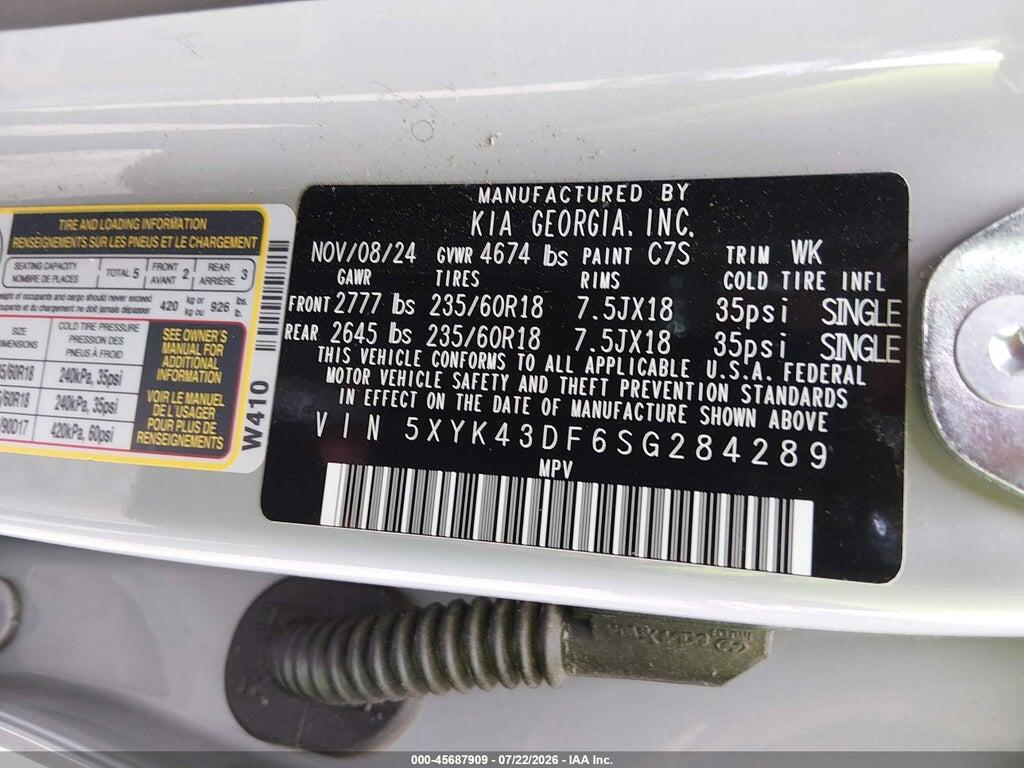 5XYK43DF6SG284289 2025 KIA SPORTAGE photo no. 9