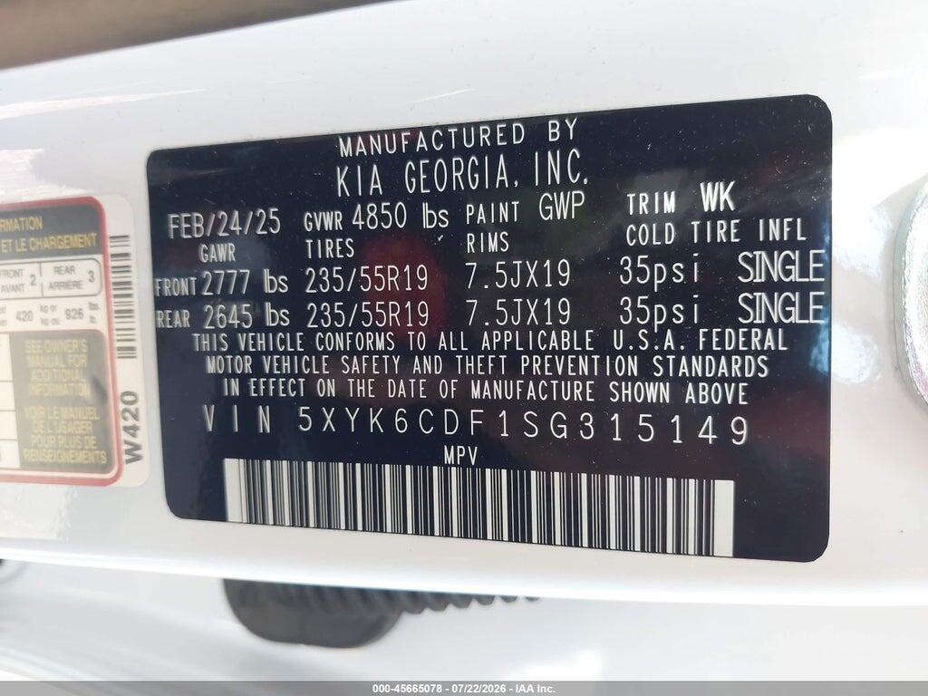 5XYK6CDF1SG315149 2025 KIA SPORTAGE photo no. 9