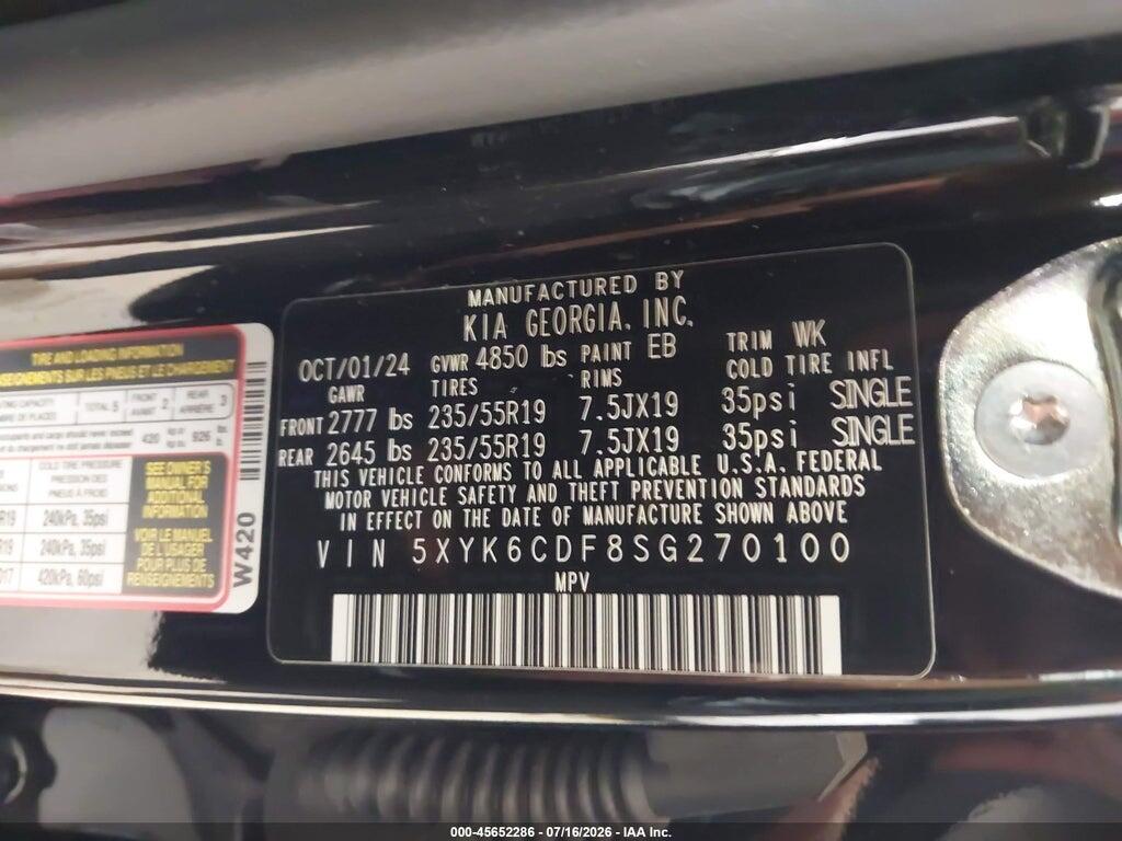 5XYK6CDF8SG270100 2025 KIA SPORTAGE photo no. 9