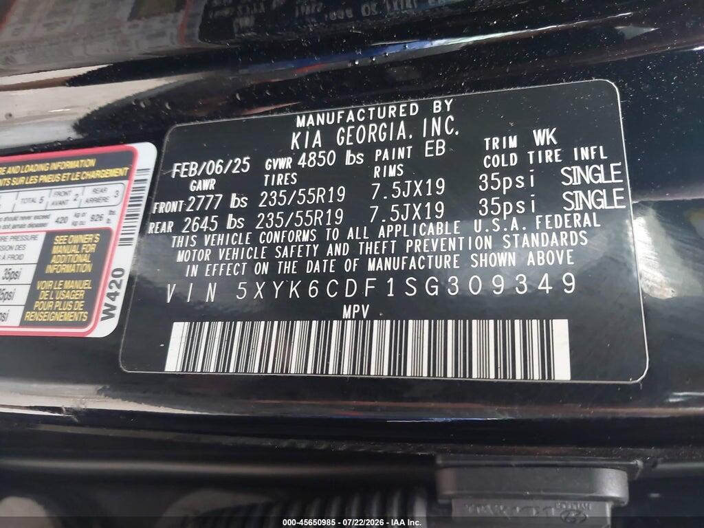 5XYK6CDF1SG309349 2025 KIA SPORTAGE photo no. 9