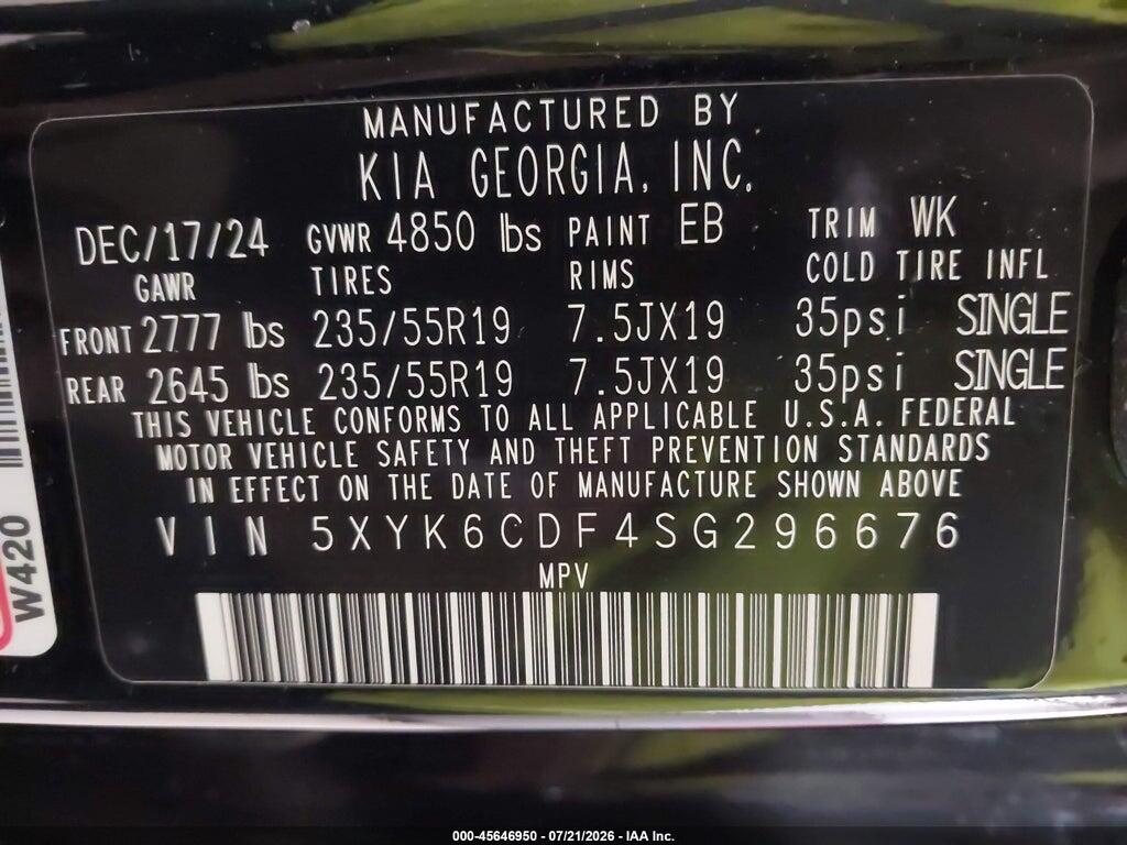 5XYK6CDF4SG296676 2025 KIA SPORTAGE photo no. 9