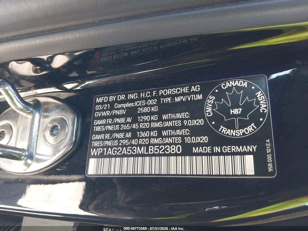 WP1AG2A53MLB52380 2021 PORSCHE MACAN photo no. 9