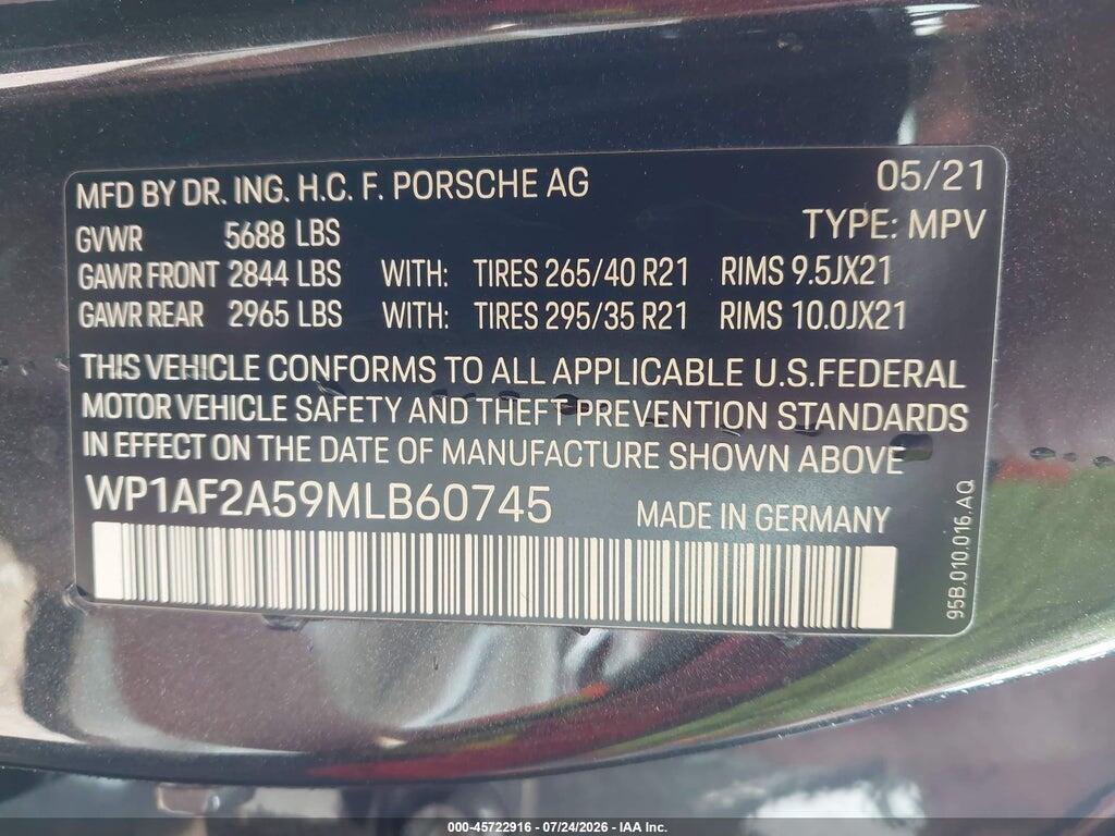 WP1AF2A59MLB60745 2021 PORSCHE MACAN photo no. 9