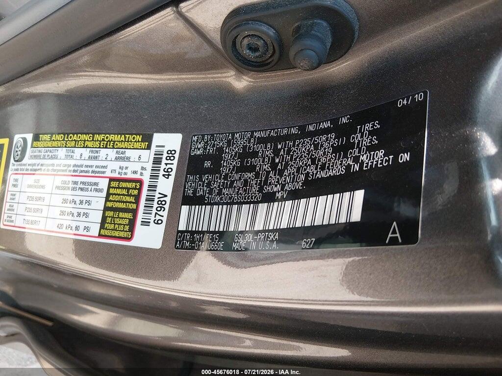 5TDXK3DC7BS033320 2011 TOYOTA SIENNA photo no. 9