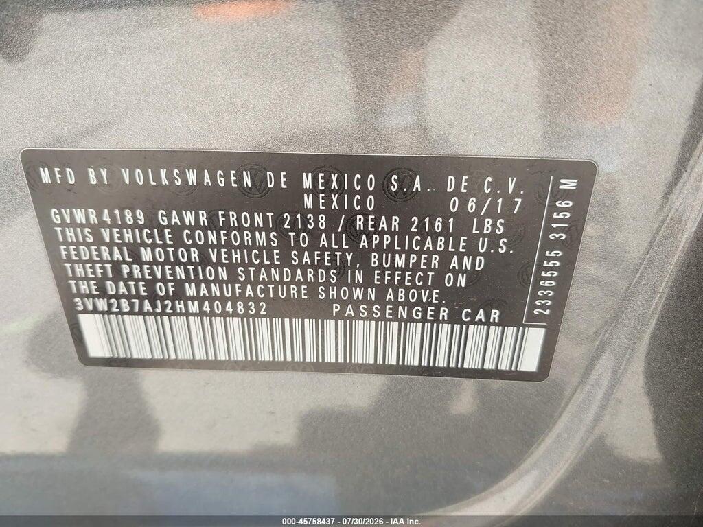 3VW2B7AJ2HM404832 2017 VOLKSWAGEN JETTA photo no. 9