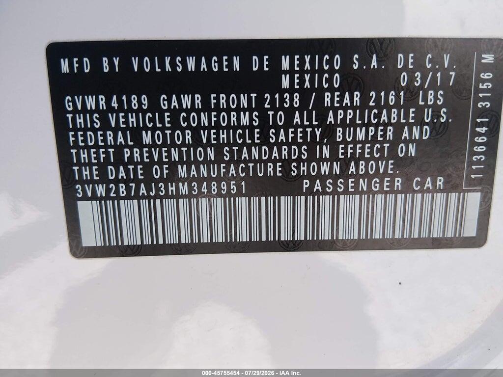 3VW2B7AJ3HM348951 2017 VOLKSWAGEN JETTA photo no. 9