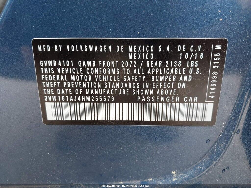 3VW167AJ4HM255579 2017 VOLKSWAGEN JETTA photo no. 9