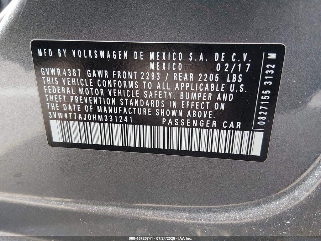 3VW4T7AJ0HM331241 2017 VOLKSWAGEN JETTA photo no. 9