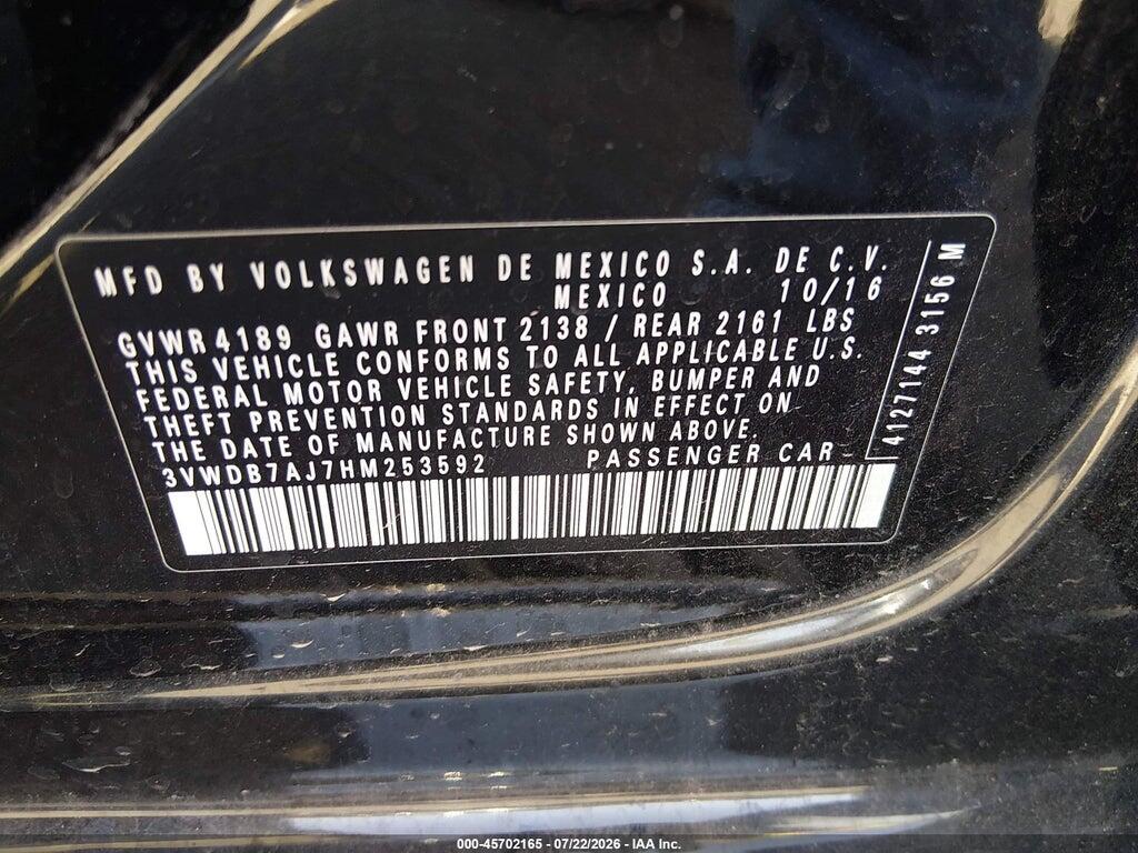3VWDB7AJ7HM253592 2017 VOLKSWAGEN JETTA photo no. 9