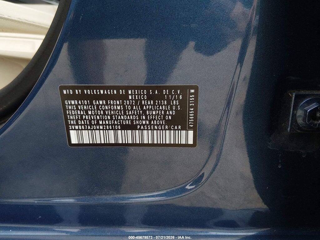 3VWB67AJ0HM286106 2017 VOLKSWAGEN JETTA photo no. 9