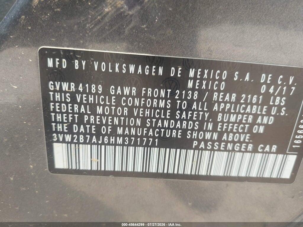 3VW2B7AJ6HM371771 2017 VOLKSWAGEN JETTA photo no. 9