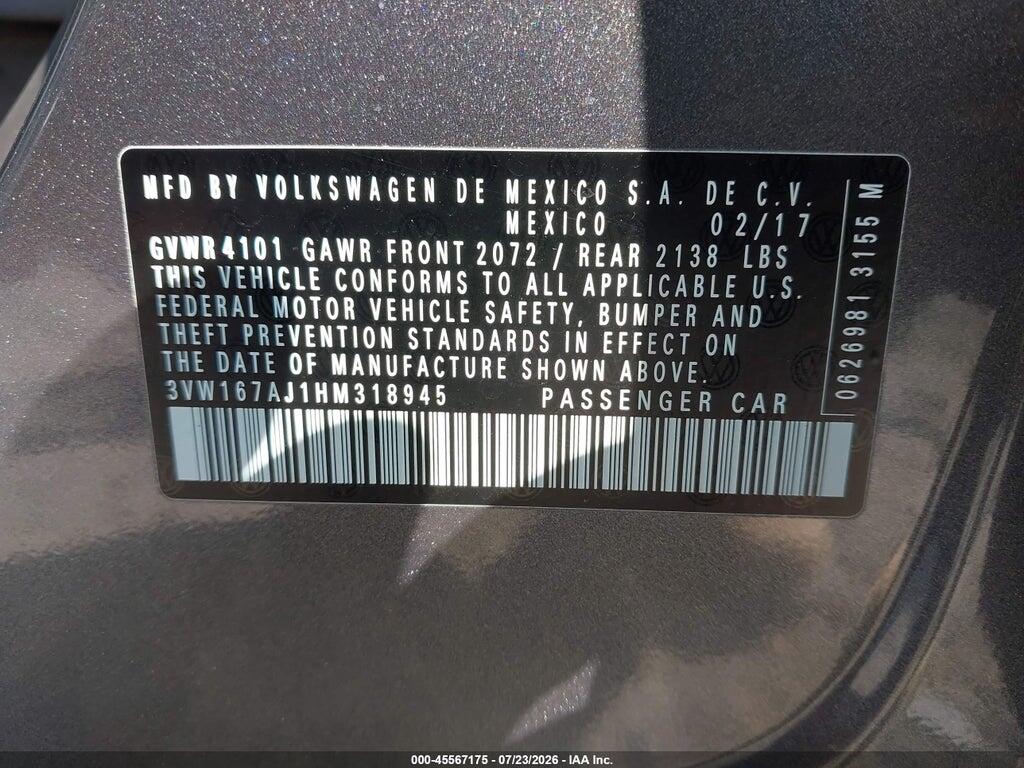 3VW167AJ1HM318945 2017 VOLKSWAGEN JETTA photo no. 9