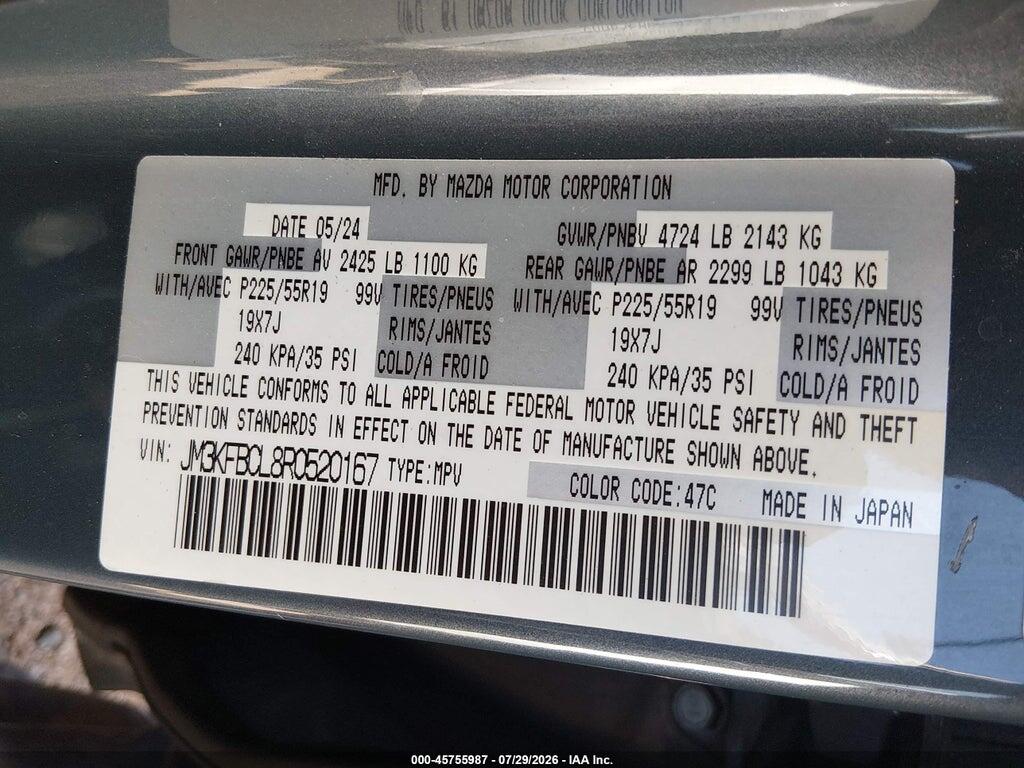 JM3KFBCL8R0520167 2024 MAZDA CX-5 photo no. 9
