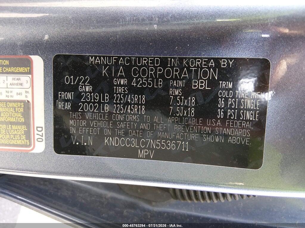KNDCC3LC7N5536711 2022 KIA NIRO photo no. 9